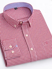preiswerte Oxford-Hemden für Herren-Herren Oberhemd Gestreiftes Hemd Hemd Bügelfreies Hemd Oxford Hemd Kariert / Gestreift / Chevron Hochzeit Büro &amp; Karriere Hellblau Dunkelrot Rote Dunkelmarine Langarm Hemdkragen Ganzjährig Bekleidung