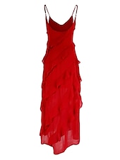 preiswerte Kleider für den-Damen schwarzes kleid Ballkleid abendkleider Rüsche Gespleisst Spaghetti-Träger Ärmellos kleid hochzeitsgast Urlaub Schwarz Rote Sommer Frühling