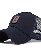 billiga Baseballkeps herr-Herr Snapback hatt Basebollkeps Trucker Hat Mesh Keps Svart Vit Polyester Mesh baksida Resor Strandstil Utomhus Semester Slät Justerbara Solskyddskräm Andningsfunktion Mode
