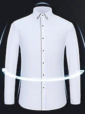economico Camicie Button Down da uomo-Per uomo Camicie Camicia abbottonata Color Block Ufficio e carriera Per uscire Bianco Blu marino Manica lunga Colletto italiano visibile Primavera estate Abbigliamento