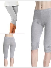 billiga Enkla Leggings-Dam Yogabyxor Solskydd Magkontroll Rumplyft Hög midja Yoga Kondition Gymträning Caprileggings Underdelar Violett Svart Vit sporter Sportkläder Hög Elasisitet Mager
