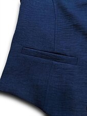 preiswerte Men&#039;s Vest-Herren Weste Hochzeit Geschäft Täglich Geschäftlich Brautkleider schlicht Frühling Herbst Tasche Polyester Atmungsaktiv Glatt Einreihiger Verschluss V Ausschnitt Regular Fit Marinenblau Weste