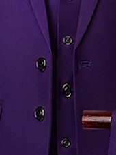 abordables Trajes formales-Trajes de boda para hombres azul real azul cielo en color sólido ajuste estándar de 3 piezas de un solo botón