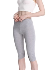 billiga Enkla Leggings-Dam Yogabyxor Solskydd Magkontroll Rumplyft Hög midja Yoga Kondition Gymträning Caprileggings Underdelar Violett Svart Vit sporter Sportkläder Hög Elasisitet Mager