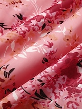preiswerte Lässige Blumenkleider-damen swingkleid maxi langes kleid rosa langarm floral print frühling sommer tiefes v elegant boho 2022 s m l xl xxl xxxl