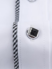 economico Camicie Button Down da uomo-Per uomo Camicie Camicia abbottonata Color Block Ufficio e carriera Per uscire Bianco Blu marino Manica lunga Colletto italiano visibile Primavera estate Abbigliamento