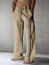cheap Men&#039;s Printed Casual Pants-Men&#039;s Trousers Summer Pants Beach Pants Drawstring Elastic Waist 3D Print Graphic Prints Comfort Casual Daily Holiday Streetwear Hawaiian White Green