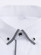 economico Camicie Button Down da uomo-Per uomo Camicie Camicia abbottonata Color Block Ufficio e carriera Per uscire Bianco Blu marino Manica lunga Colletto italiano visibile Primavera estate Abbigliamento