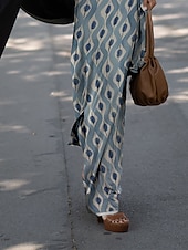 abordables Robes de vacances-robe décontractée pour femme robe droite imprimé géométrique une épaule maxi robe longue décontractée tous les jours vacances manches longues été printemps