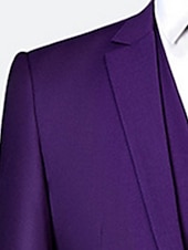 abordables Trajes formales-Trajes de boda para hombres azul real azul cielo en color sólido ajuste estándar de 3 piezas de un solo botón