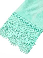 halpa Boho-mekko-Naisten Mini mekko Valkoinen mekko Valmistujaismekko Pitsimekko Boho-mekko Tyylikäs Perus Moderni Loma Loose Fit Puhdas väri Puolihiha Tiukka pyöreä kaula-aukko Musta Valkoinen Apila Vaalean sininen