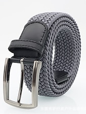 preiswerte Herren-Gürtel-Herrengürtel, schlicht, lässig, Polyester-Stretch-Strick-Schnallengürtel, modisches Geschenk für Freund und Vater