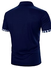 tanie Męska klasyczna koszulka polo-Męskie Koszulka polo Koszula golfowa Codzienny Święto Klapa Krótki rękaw Moda Podstawowy Równina Klasyczny Lato Regularny Czarny Biały Granatowy Koszulka polo