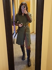  Medievale Rinascimento 17° secolo Camicia Tunica Guerriero Vichingo Ranger Elfico Tiro con l'arco Costume Per uomo Vichingo Fantasia Halloween Carnevale Mascherata LARP Adulti Camicia Tutte le