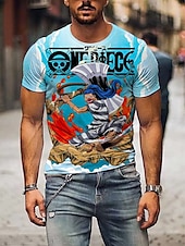 cheap Cartoon &amp; Movie Character Graphic-One Piece Monkey D. Luffy Roronoa Zoro T-shirt Print 3D Graphic For Men&#039;s Adults&#039; Masquerade 3D Print Casual Daily