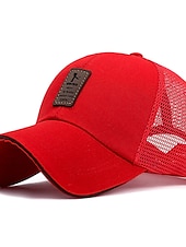 billiga Baseballkeps herr-Herr Snapback hatt Basebollkeps Trucker Hat Mesh Keps Svart Vit Polyester Mesh baksida Resor Strandstil Utomhus Semester Slät Justerbara Solskyddskräm Andningsfunktion Mode
