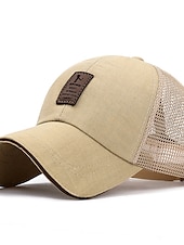 billiga Baseballkeps herr-Herr Snapback hatt Basebollkeps Trucker Hat Mesh Keps Svart Vit Polyester Mesh baksida Resor Strandstil Utomhus Semester Slät Justerbara Solskyddskräm Andningsfunktion Mode