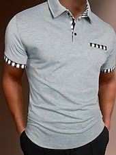 tanie Męska klasyczna koszulka polo-Męskie Koszulka polo Koszula golfowa Codzienny Święto Klapa Krótki rękaw Moda Podstawowy Równina Klasyczny Lato Regularny Czarny Biały Granatowy Koszulka polo