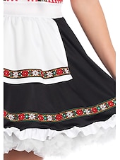 economico Dirndl-Oktoberfest Dirndl Abiti tradizionali Blusa Dirndl Bavarese Cameriera Tedesco Monaco di Baviera Prati Per donna Panno in stile tradizionale Vestito Grembiule