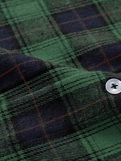 economico camicia da uomo con bottoni-Per uomo Camicia Camicia casual Camicia con Bottoni Giallo Rosso Verde Plaid Bavero Vacanza Streetwear Base Abbigliamento Moda Tempo libero