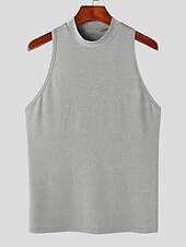 tanie Tank topy sportowe-Męskie Bezrękawnik Kamizelka Top Podkoszulki Bluzka na ramiączkach Bez rękawów Golf Lato Równina Pit Strip Moda Designerskie Mięsień Na zewnątrz Wyjściowe Siłownia Czarny Biały Kawowy Top Tee dla