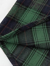 economico camicia da uomo con bottoni-Per uomo Camicia Camicia casual Camicia con Bottoni Giallo Rosso Verde Plaid Bavero Vacanza Streetwear Base Abbigliamento Moda Tempo libero