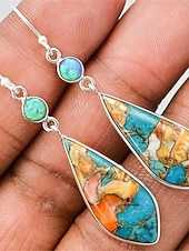 cheap Earrings-Women&#039;s Earrings Ethnic Style Outdoor Color Block Earring