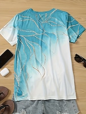 abordables T-shirt Art &amp; Design-t-shirt basique à imprimé marbre pour femme, manches courtes, col rond, décontracté, week-end, rouge, bleu, violet, vert