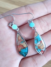 cheap Earrings-Women&#039;s Earrings Ethnic Style Outdoor Color Block Earring