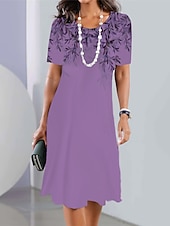 ieftine rochie florală-Pentru femei Rochie Mini Rochii Tricou Rochie de Vară Rochie de vară Rochie imprimata Modă Șic Stradă Modern În aer liber Zilnic Ieșire Fit regulat Ombre Frunză Manșon scurt Stil Nautic Albastru