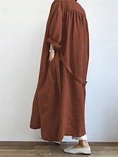 billiga Kappor och trenchcoats-Dam Trenchcoat Utomhus Ficka Slät Bekväm Mode Normal Ytterkläder Långärmad Sommar Svart S