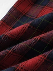 economico camicia da uomo con bottoni-Per uomo Camicia Camicia casual Camicia con Bottoni Giallo Rosso Verde Plaid Bavero Vacanza Streetwear Base Abbigliamento Moda Tempo libero