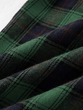 economico camicia da uomo con bottoni-Per uomo Camicia Camicia casual Camicia con Bottoni Giallo Rosso Verde Plaid Bavero Vacanza Streetwear Base Abbigliamento Moda Tempo libero