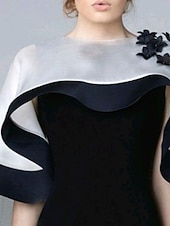 preiswerte Wraps für Hochzeitsgäste-Schals Wickeltücher für Frauen Blume Elegant Ärmellos Tüll Hochzeit Schals Mit Blume Für Party Frühling Sommer