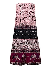 cheap Boho Dress-Women&#039;s Mini Dress Casual Dress Petite Dress A Line Dress Slip Dress Bohemia Vintage Fashion Vacation Party Casual Regular Fit Floral Color Block Ditsy Floral Sleeveless V Neck Yellow