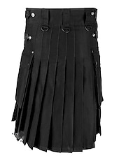 olcso Alsók-Utcai sikk Stílusos Klasszikus stílus Szoknya Skót Utility Kilts Ren Faire Szegecs Pliszé Tömör szín Férfi Kelta Farsang Parti Halloween Szoknya Cross-Season