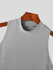 tanie Tank topy sportowe-Męskie Bezrękawnik Kamizelka Top Podkoszulki Bluzka na ramiączkach Bez rękawów Golf Lato Równina Pit Strip Moda Designerskie Mięsień Na zewnątrz Wyjściowe Siłownia Czarny Biały Kawowy Top Tee dla