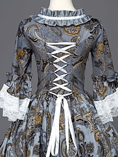 halpa Mekot-Vintage Rokokoo Viktoriaaninen Maxi Mekot Juhla-asu Naamiaisasu Normaali Juliet hiha Prinsessa Tuhkimo Shakespeare Pitsi Rusetti Prinsessa Nelikulmainen kaula-aukko Naamiaispuku Naisten Tyttöjen
