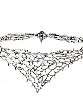 baratos Medieval-elven circlet elf crown - evil fairy galadriel silver halo headpiece gothic celtic tiara larp headband medieval renascentista jóias acessórios elf traje para mulheres meninas