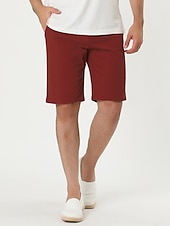 olcso munka rövidnadrág-Férfi Rózsaszín nadrág Rövidnadrágok Chino Shorts Ruha Rövidnadrág Bermuda nadrág Zseb Sima Mokaszinok Légáteresztő Szabadtéri Napi Alkalmi Divat Alkalmi Fekete Arcpír rózsaszín