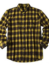 economico camicia da uomo con bottoni-Per uomo Camicia Camicia casual Camicia con Bottoni Giallo Rosso Verde Plaid Bavero Vacanza Streetwear Base Abbigliamento Moda Tempo libero