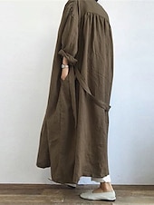 billiga Kappor och trenchcoats-Dam Trenchcoat Utomhus Ficka Slät Bekväm Mode Normal Ytterkläder Långärmad Sommar Svart S
