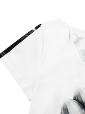 levne květinové šaty-Womenské mini šaty neformální šaty drobné šaty letní šaty posunovací šaty módní stylové základní dovolená každodenní data pravidelný střih květinové krátké rukávy srdcového výstřihu černé a bílé