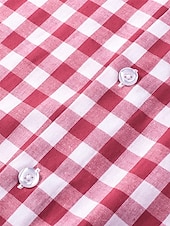economico camicia da uomo con bottoni-Per uomo Camicia Camicia Estiva Camicia casual Camicia da Spiaggia Camicia con Bottoni Camicie a quadri Nero Blu reale Blu Rosso Blu scuro Manica Corta Quadri Bavero Vacanza Quotidiano Abbigliamento