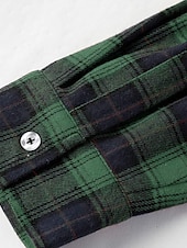 economico camicia da uomo con bottoni-Per uomo Camicia Camicia casual Camicia con Bottoni Giallo Rosso Verde Plaid Bavero Vacanza Streetwear Base Abbigliamento Moda Tempo libero