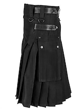 olcso Alsók-Utcai sikk Stílusos Klasszikus stílus Szoknya Skót Utility Kilts Ren Faire Szegecs Pliszé Tömör szín Férfi Kelta Farsang Parti Halloween Szoknya Cross-Season