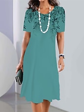 ieftine rochie florală-Pentru femei Rochie Mini Rochii Tricou Rochie de Vară Rochie de vară Rochie imprimata Modă Șic Stradă Modern În aer liber Zilnic Ieșire Fit regulat Ombre Frunză Manșon scurt Stil Nautic Albastru