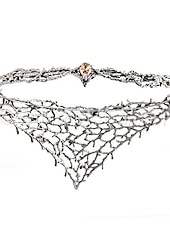 baratos Medieval-elven circlet elf crown - evil fairy galadriel silver halo headpiece gothic celtic tiara larp headband medieval renascentista jóias acessórios elf traje para mulheres meninas
