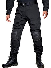 baratos Calças e Calções-Homens Calça Camuflada de Caçador Calças Táticas com joelheiras Ripstop A Prova de Vento Respirável Bolso Múltiplo Inverno Outono camuflagem Algodão Calças para Caça Militar Treinamento Jungle Python