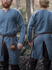  Medievale Rinascimento 17° secolo Camicia Tunica Guerriero Vichingo Ranger Elfico Tiro con l'arco Costume Per uomo Vichingo Fantasia Halloween Carnevale Mascherata LARP Adulti Camicia Tutte le